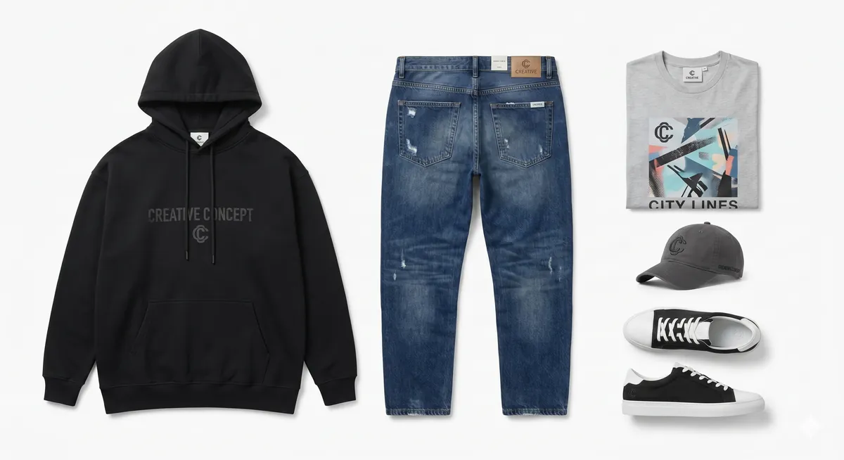 Custom streetwear and urban fashion manufactured by Creative Concept